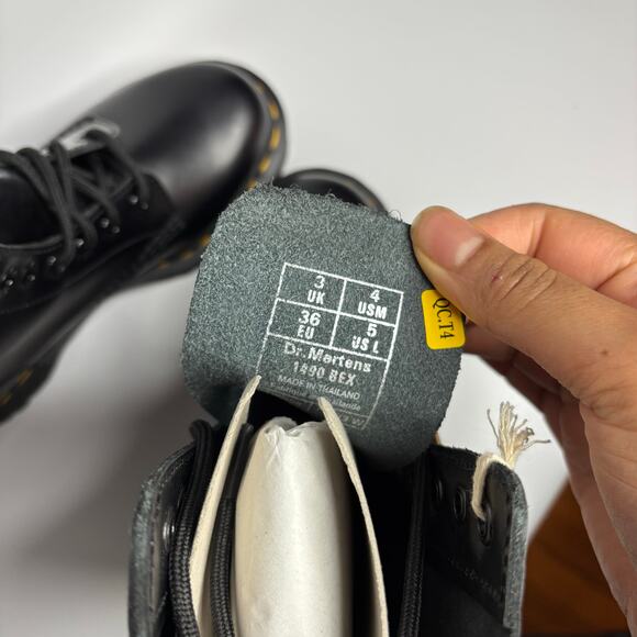 Dr. Martens 1490 Bex 10-Eye Smooth Leather Mid Calf Boots in Black - Picture 9 of 9